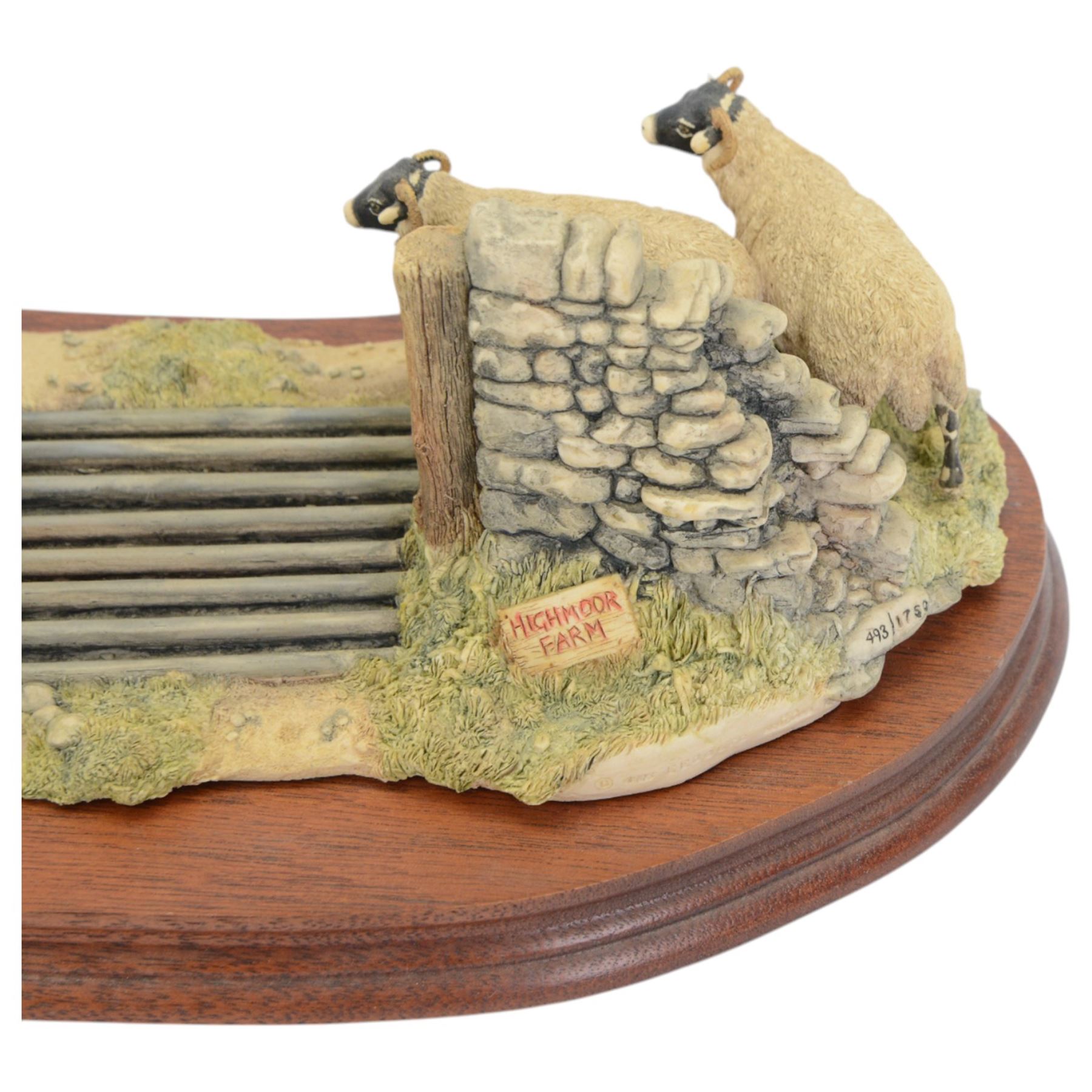 Border Fine Arts Steady Lad, Steady,  model No. JH90 by Ray Ayres, with certificate, and Right Place, Wrong Time No. JH104, both on wooden bases