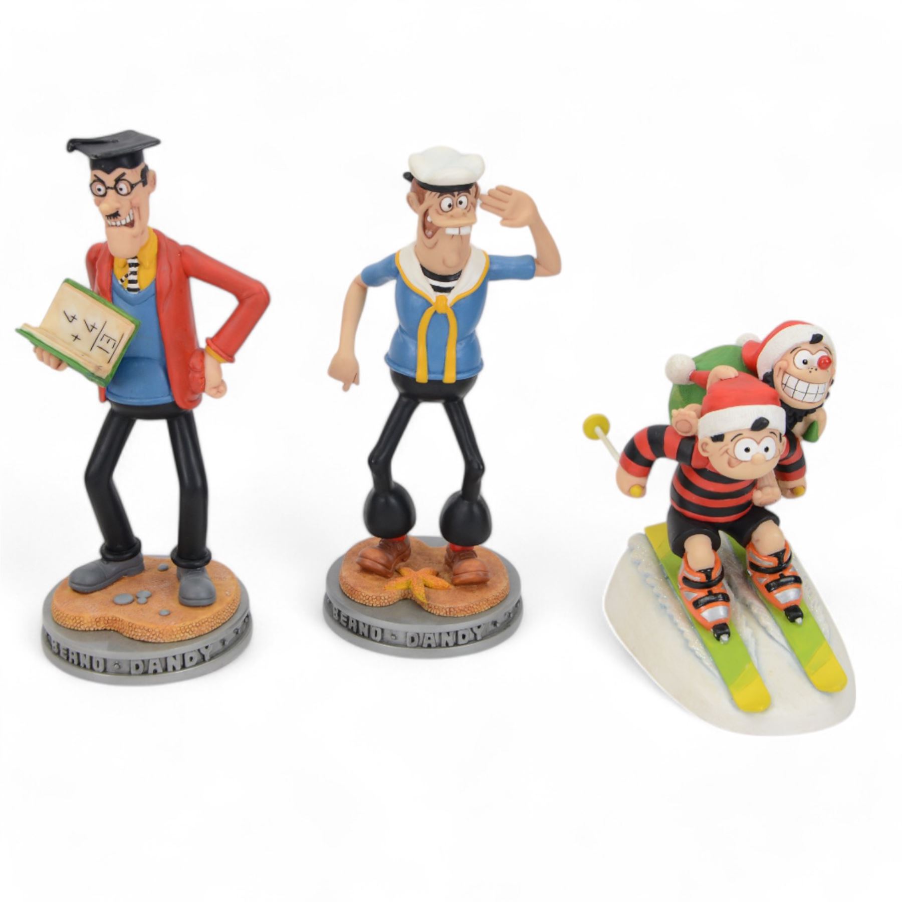 Sixteen Robert Harrop Beano Dandy Collection figures, Teacher, Roger the Dodger, Chester, Olive etc, all with original boxes 