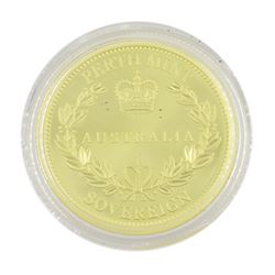 Queen Elizabeth II 2014 Australian gold proof full sovereign coin,  Perth Mint mark, No. 0887, cased with certificate