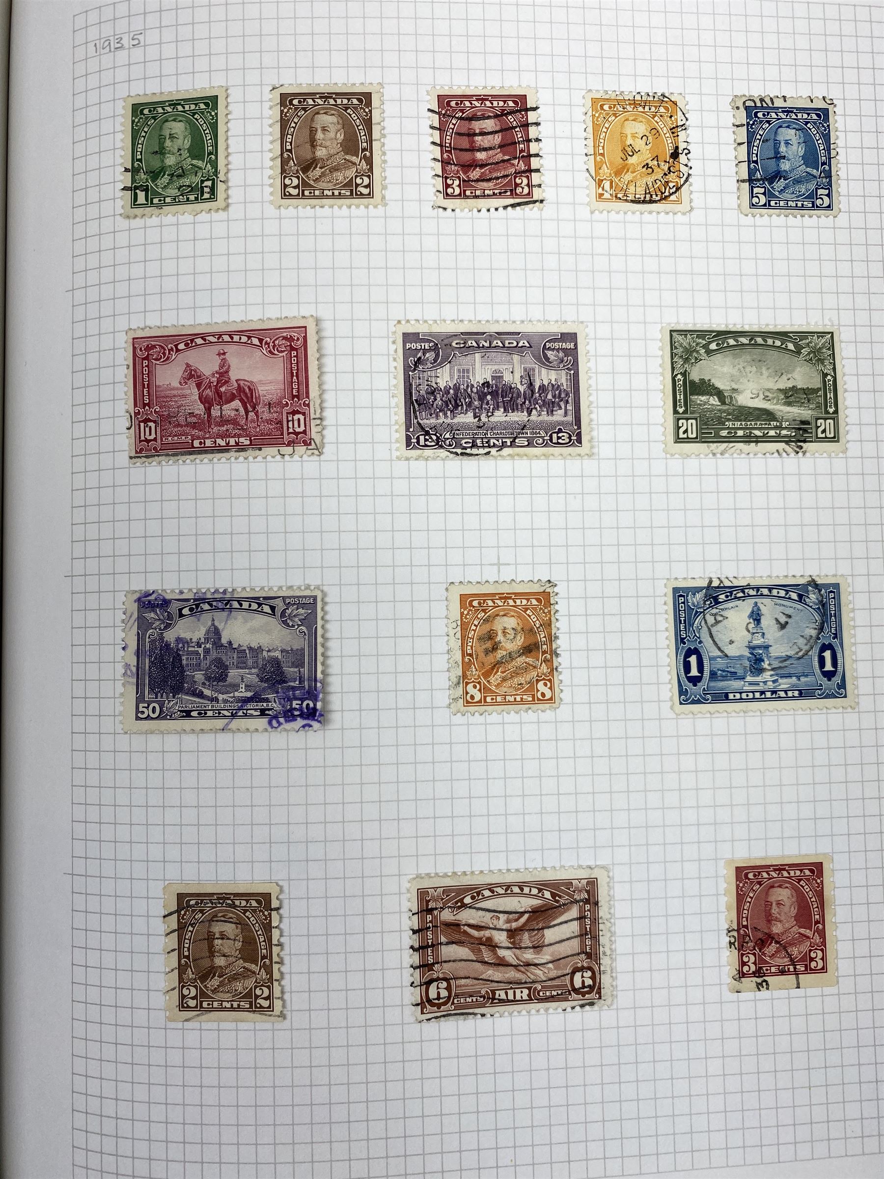 Canada Queen Victoria and later stamps, including 1852-57 six pence, ten pence etc, duplicates throughout showing variation, various King Edward VII issues, stamps on covers, Queen Elizabeth II unused blocks etc, housed in an album