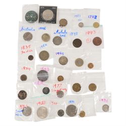 Small group of coins, including United States of America 1921 'Morgan silver one dollar, S...
