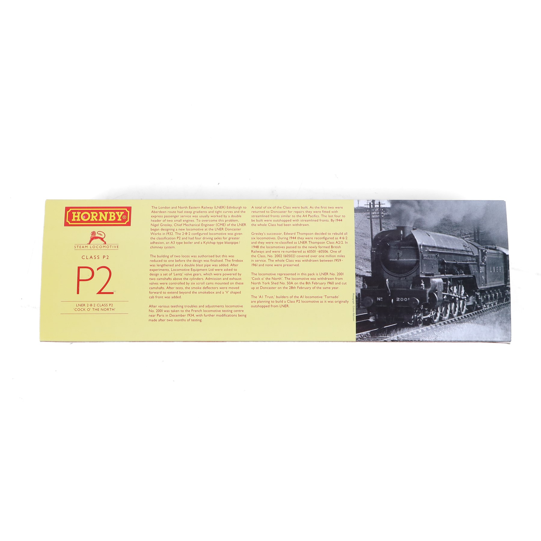 Hornby 00 Gauge no.R3207 LNER Class P2 2-8-2 'Cock O' The North' locomotive and tender no. 2001, boxed