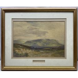 John Spence Ingall (Staithes Group 1850-1936): Misty Moorland, watercolour signed, with a similar painting verso (within frame) 26cm x 38cm