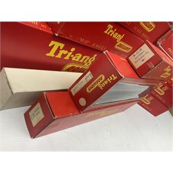 Tri-ang '00' gauge - seven passenger coaches; ten assorted goods wagons; Girder Footbridge; Automatic Train Control Set; and Phase 2 Power Masts; all boxed (20)