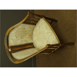  Pair early 20th century beech tub shaped chairs, W55cm  
