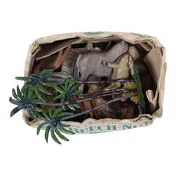 Collection of hollow cast lead animals and figures, including farm and zoo animal, some Britains examples, different sizes and scales