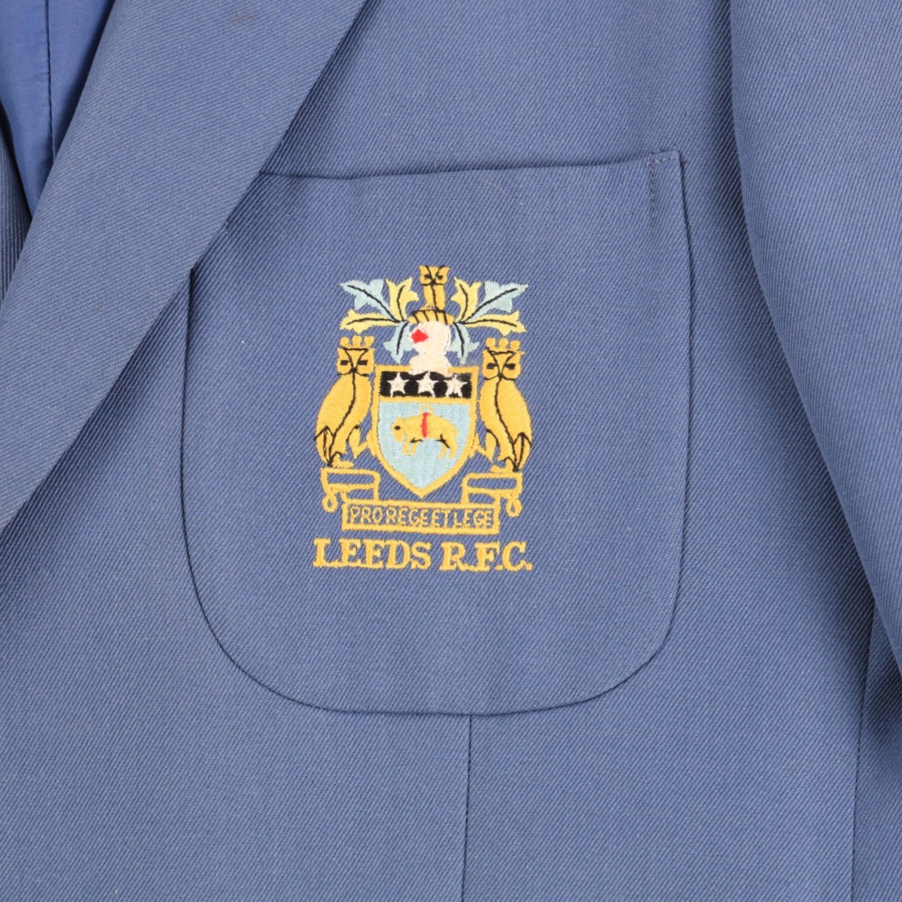 Barry Seabourne - 1970s/80s Leeds Rugby League blazer and tie, gifted to the vendor by Barry in the 1980s, together with an Umbro 1984 Great Britain Rugby Jumper given to the vendor by the team at his final training session at Headingley