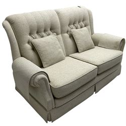 Vale Bridgecraft Furniture - 'Amalfi' two-seat sofa upholstered in beige fabric
