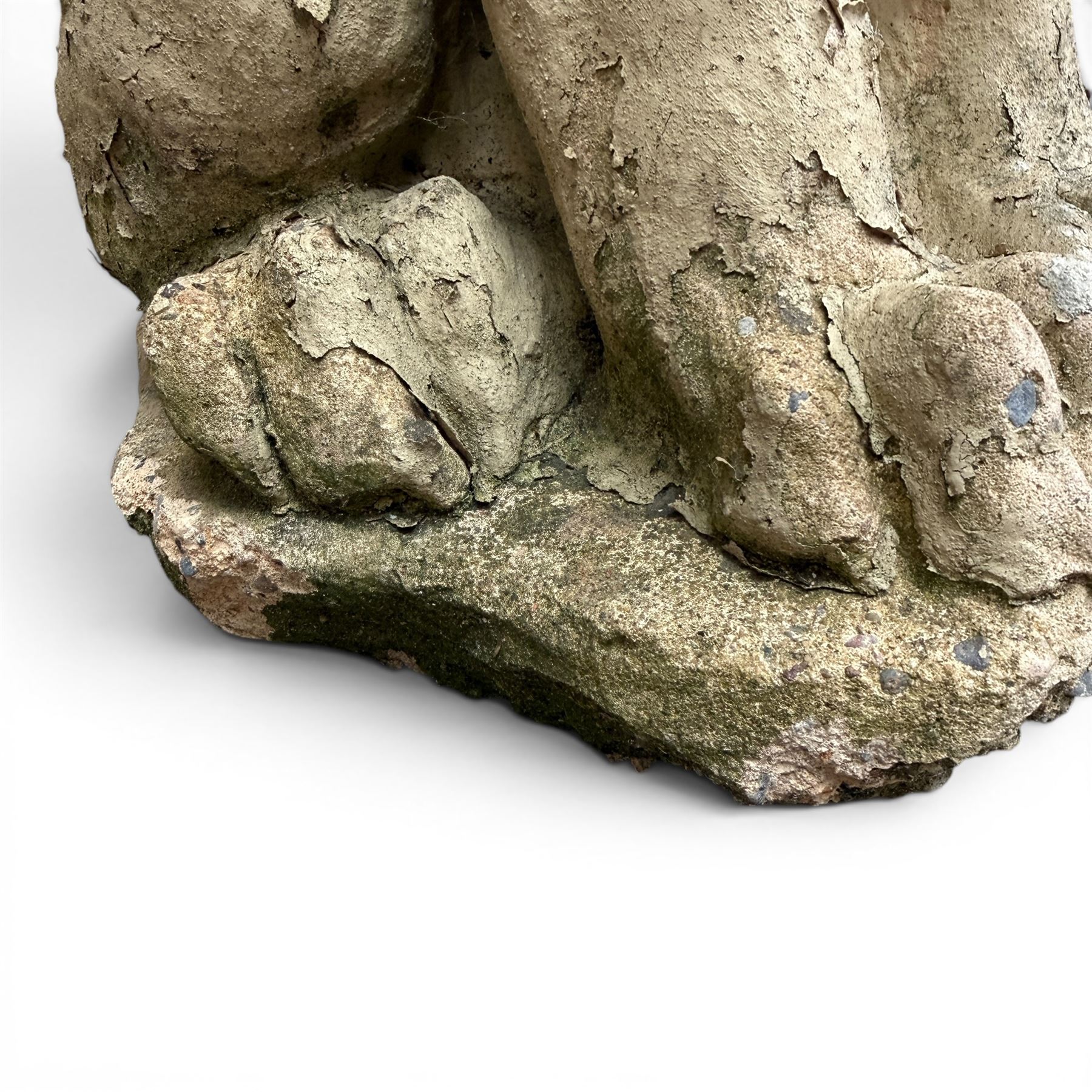Pair of cast stone garden dogs of foo