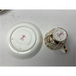 Six Royal Crown Derby cups and saucers all in imari pattern 2451, in various shapes  