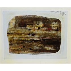 Willem Van Hecke (Belgian 1893-1976): Abstract, oil on paper laid on board signed and dated 1967, 29cm x 38cm (unframed)
Provenance: by direct descent through the family


