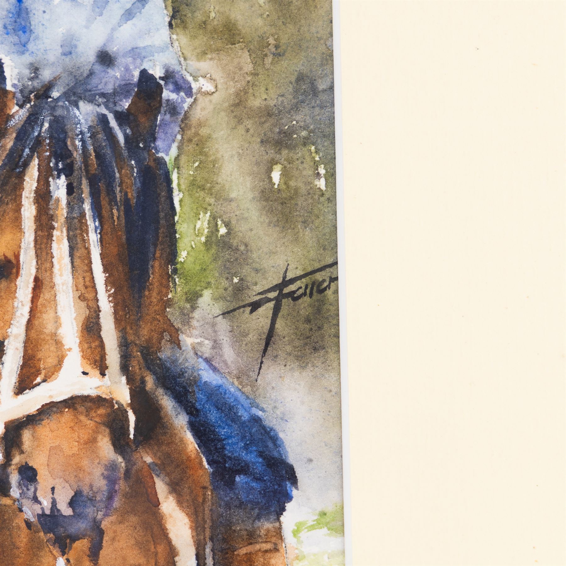 Diego Ferrer (Argentinian Contemporary): Gauchos on Horseback, set of three watercolours signed and variously dated, each approx. 22.5cm x 14.5cm (3) (one unframed)