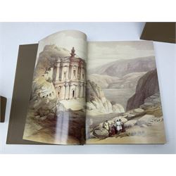 Three volumes on David Roberts in a single slip case, comprising The Life, Works and Travels of David Roberts, The Holy Land and Egypt & Nubia