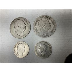 Approximately 120 grams of Great British pre 1920 silver coins, including George III 1819 half crown, William IIII 1834 shilling, Queen Victoria 1892 half crown, various silver threepence pieces etc