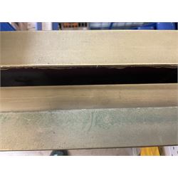 Thirty-five WW1 embroidered silk postcards including regimental crests, flags of the Allies, envelope type with greeting card inserts, Christmas and birthday cards etc; mounted and glazed in three graduated modern matching gilt frames (3)