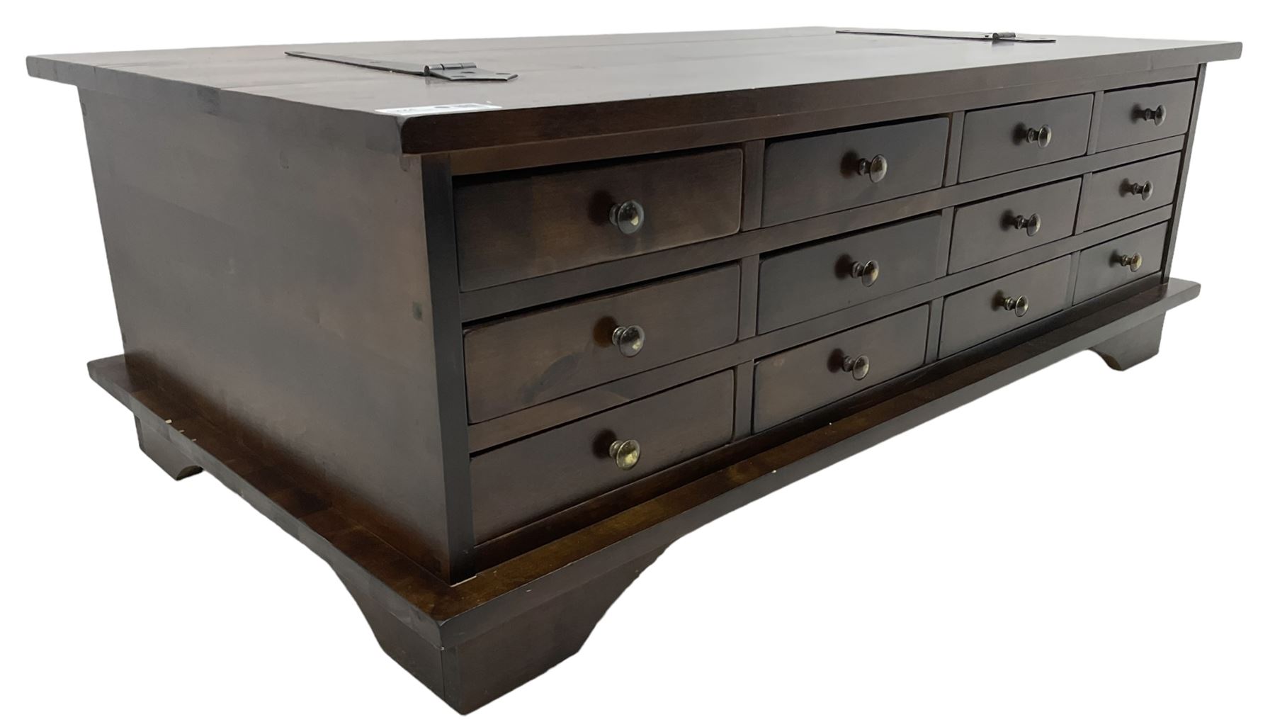 Laura Ashley - contemporary 'Garret' coffee table chest, rectangular top, fitted with twelve drawers