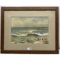 English School (Early 20th century): Coastal Scenes with Seagulls, pair watercolours signed with monogram HO? 37cm x 27cm and 26cm x 36cm (2)