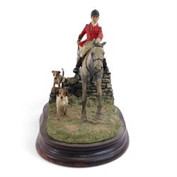 Border Fine Arts A Day with the Hounds, upon a wooden base, H21cm
