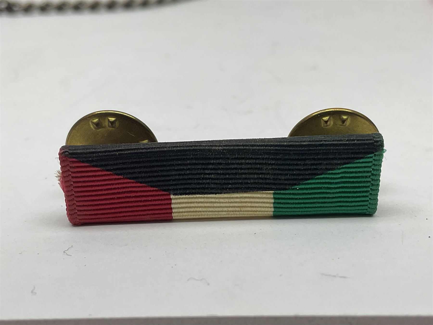 RAOB jewel Bourn Lodge 9394 with 25 years bar; two masonic jewels and triangular pendant watch; British Iron Cross style propaganda medallion; French Legion of Honour and Combatants Cross; and three foreign medals