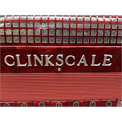 Clinkscale Crucianelli piano accordion in red pearline case with one-hundred and twenty buttons and forty-one keys L52cm; in carrying case