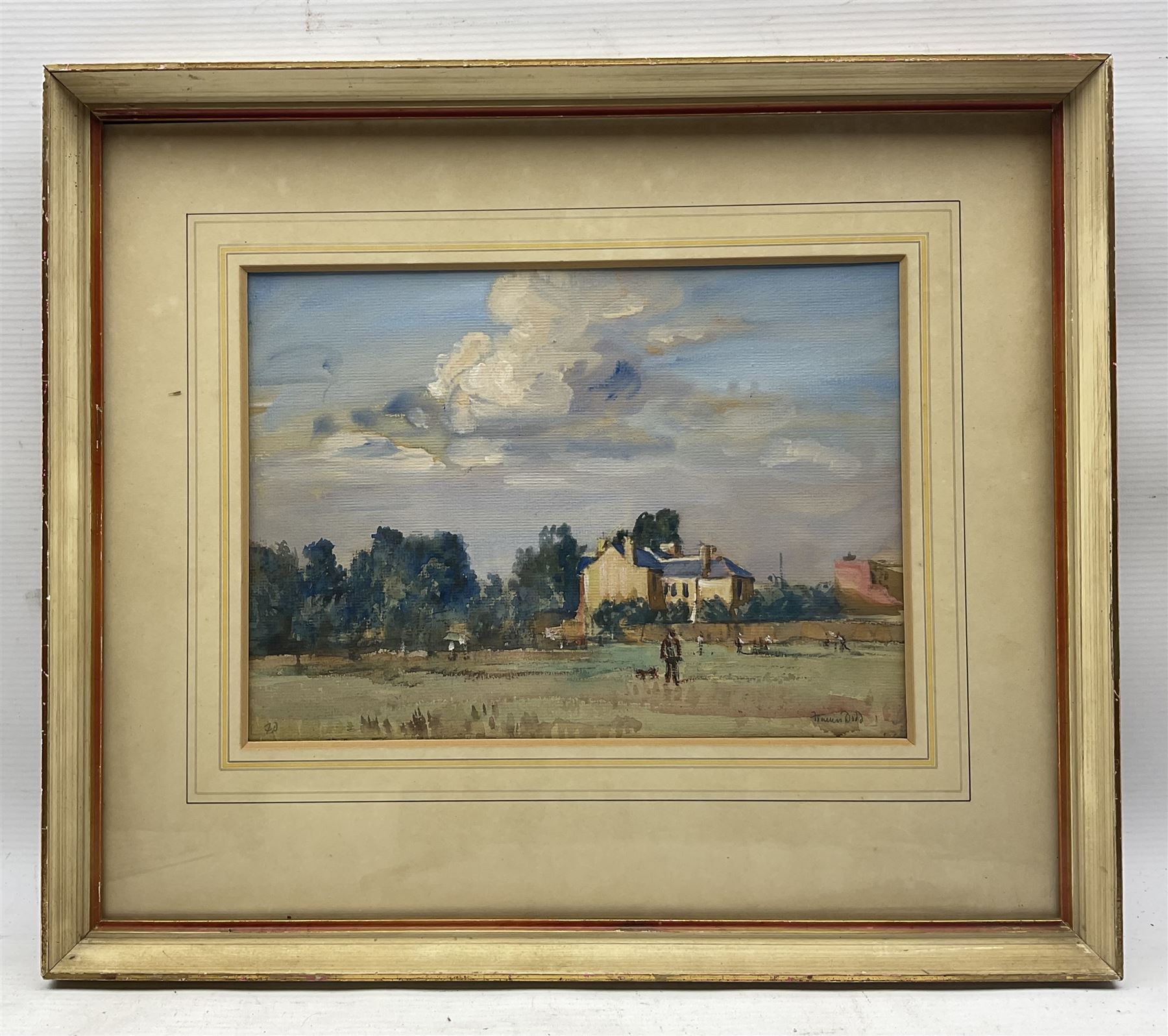 Francis Dodd (British 1874-1949): Summer in the Fields, watercolour signed in pencil 20cm x 28cm 