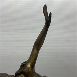 After Giambologna: Abduction of a Sabine Woman, bronze figure, on circular wooden base, H68cm