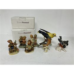 Collection of Goebel figures, to include Golden Oriole, Bullfinch, Token of Love, with certificate and box, One Delicate Blossom, with certificate and box, etc 