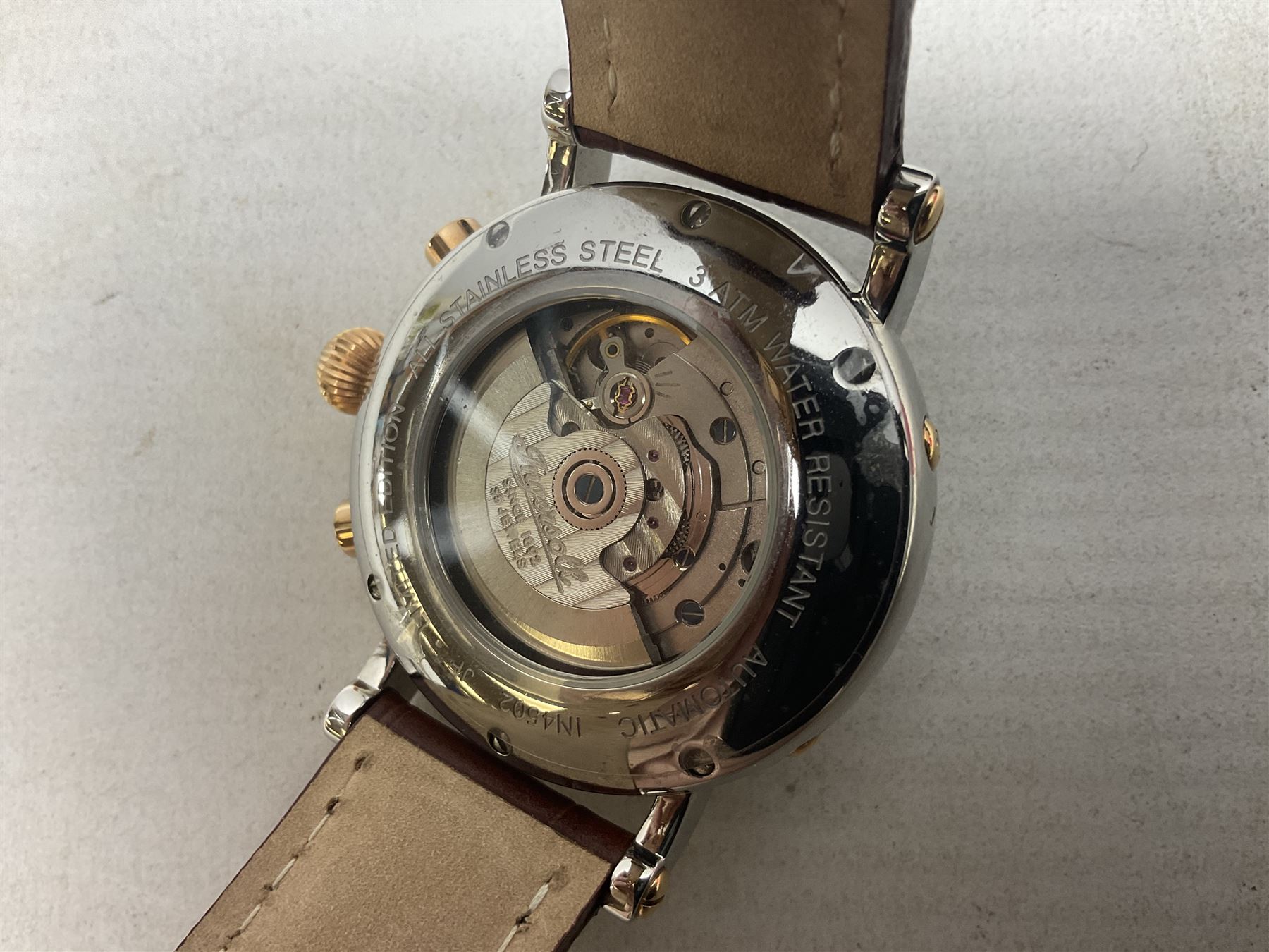 Four automatic wristwatches including Lucien Piccard moonphase, Rotary moonphase, Ingersoll limited edition Ref. IN4502 and one other Rotary 21 jewels movement, all boxed