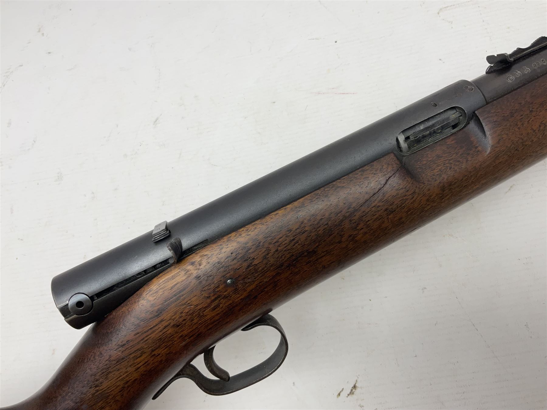 Winchester Model 74 .22 Short semi-automatic single shot rifle, the 61cm(24