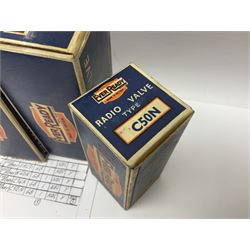 Five Ever Ready thermionic radio valves/vacuum tubes, comprising two EBL31, K40N, C36A, C50N, all in original boxes 