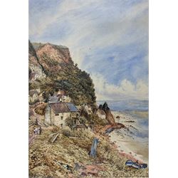 W Nicholson (British 19th century) Runswick Bay, watercolour signed and dated 1894, 50cm x 34cm 