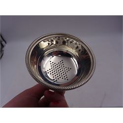 Modern silver wine funnel, of typical form, with oblique gadrooned rim, and shell decoration, hallmarked Laurence R Watson & Co, Birmingham 1989