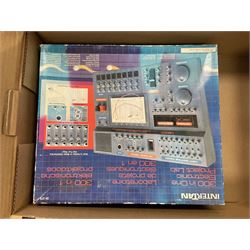 Large quantity of modern toys to include Matchbox Chopper Chase, Nikko battery control airplane, small amounts of K’nex, Meccano, playing cards to include Yu-Gi-Oh cards, keyrings etc in three boxes 