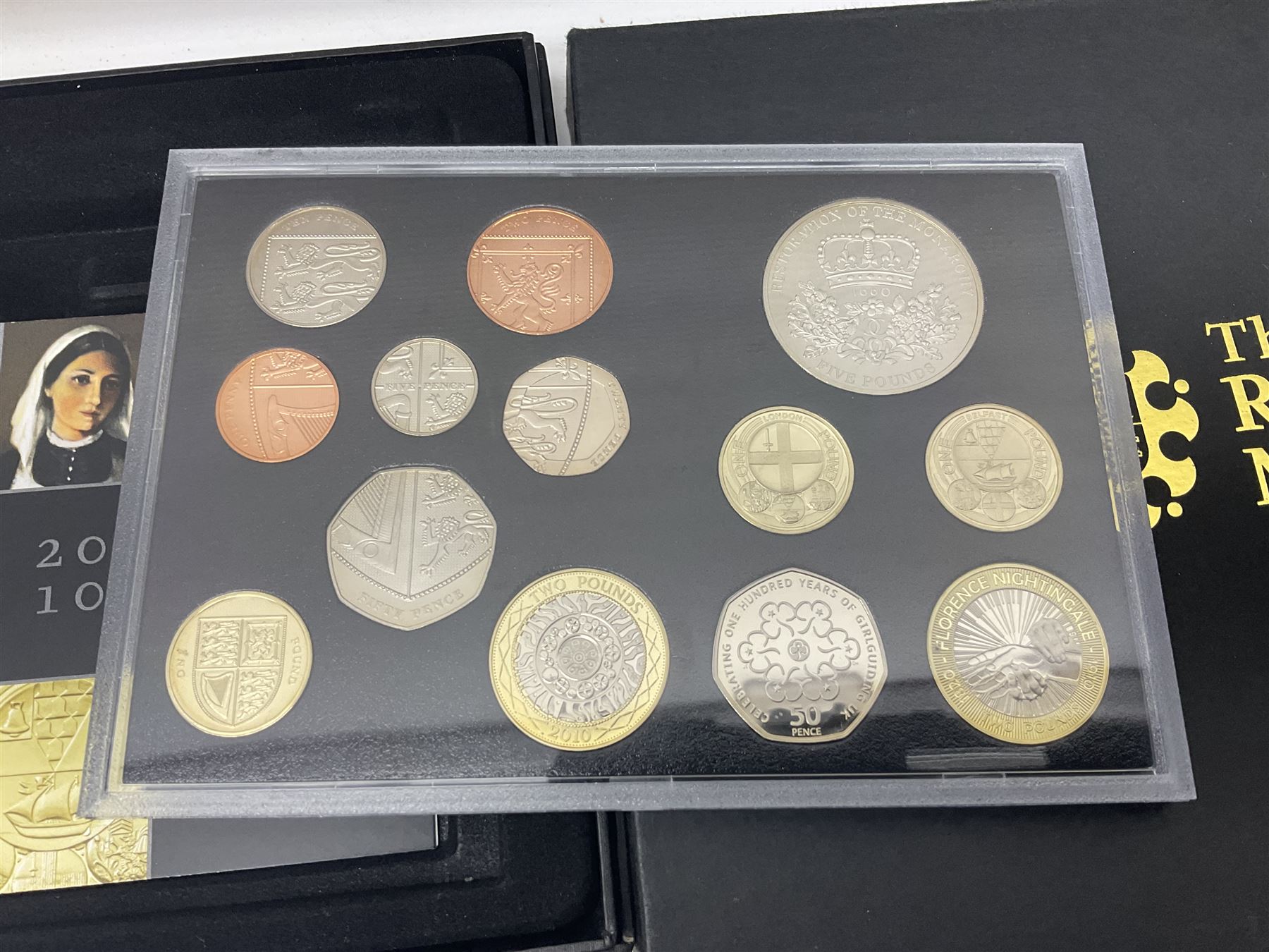 Five The Royal Mint United Kingdom proof coin sets, dated 2006, 2007, 2008, 2010 and 2011, all cased with certificates