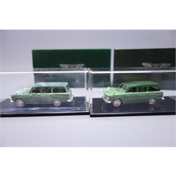  Two British Heritage models - MC 06a 1966 Singer Vogue Estate and MC 05c 1966 Hillman Super Minx estate, both in perspex display cases and original boxes, one with slip case  