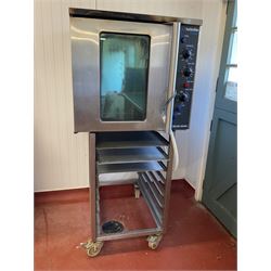 BlueSeal TurboFan 32Max E32MS four tray oven, with stainless tray stand, new fan fitted to oven and fully serviced
 - THIS LOT IS TO BE COLLECTED BY APPOINTMENT FROM DUGGLEBY STORAGE, GREAT HILL, EASTFIELD, SCARBOROUGH, YO11 3TX