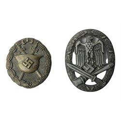 WW2 German General Assault badge and a Wound badge (2)