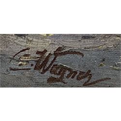 Cornelius Wagner (German 1870-1956): Tate Hill Sands and East Cliff Whitby, oil on canvas board signed 25cm x 34cm