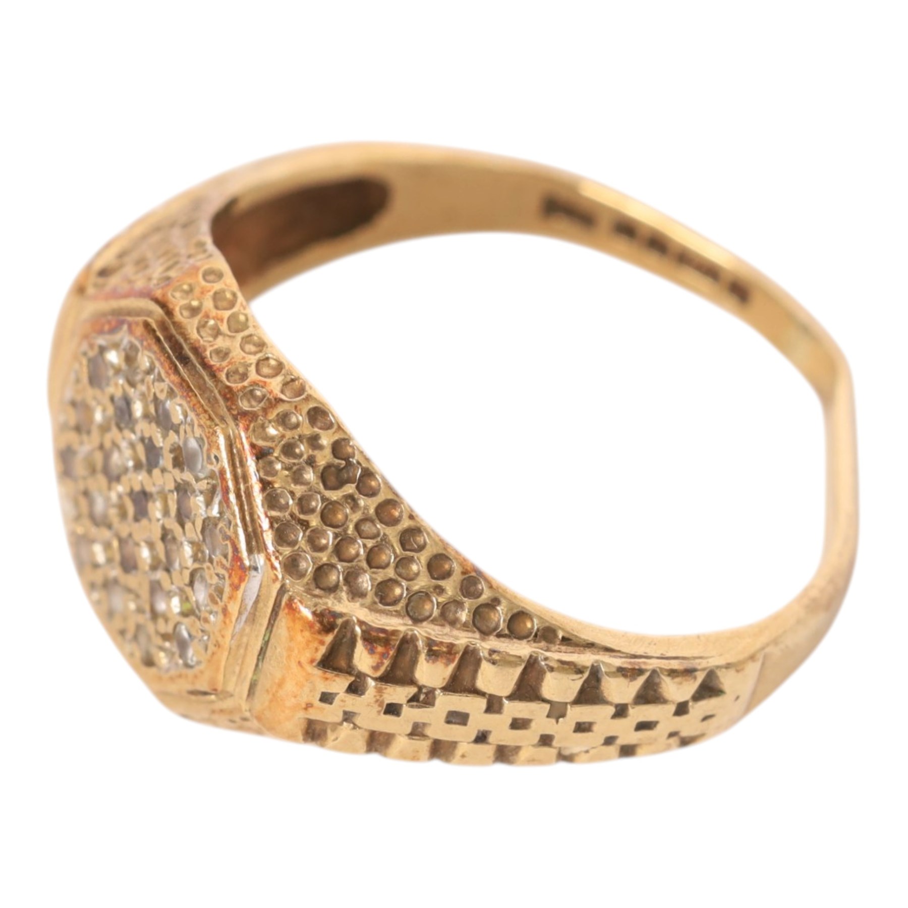 9ct gold stone set ring, hallmarked
