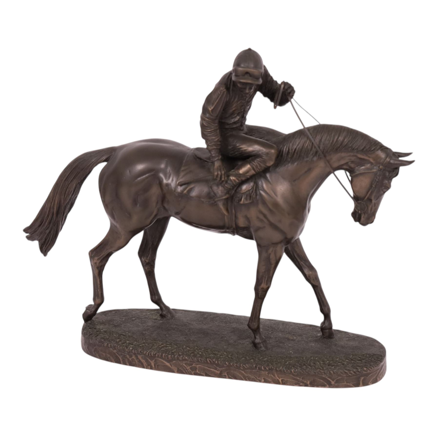 After David Geenty, composite figure At the Start, together with two Heredities figures, Mare and Stallion and Setter,  largest H28cm