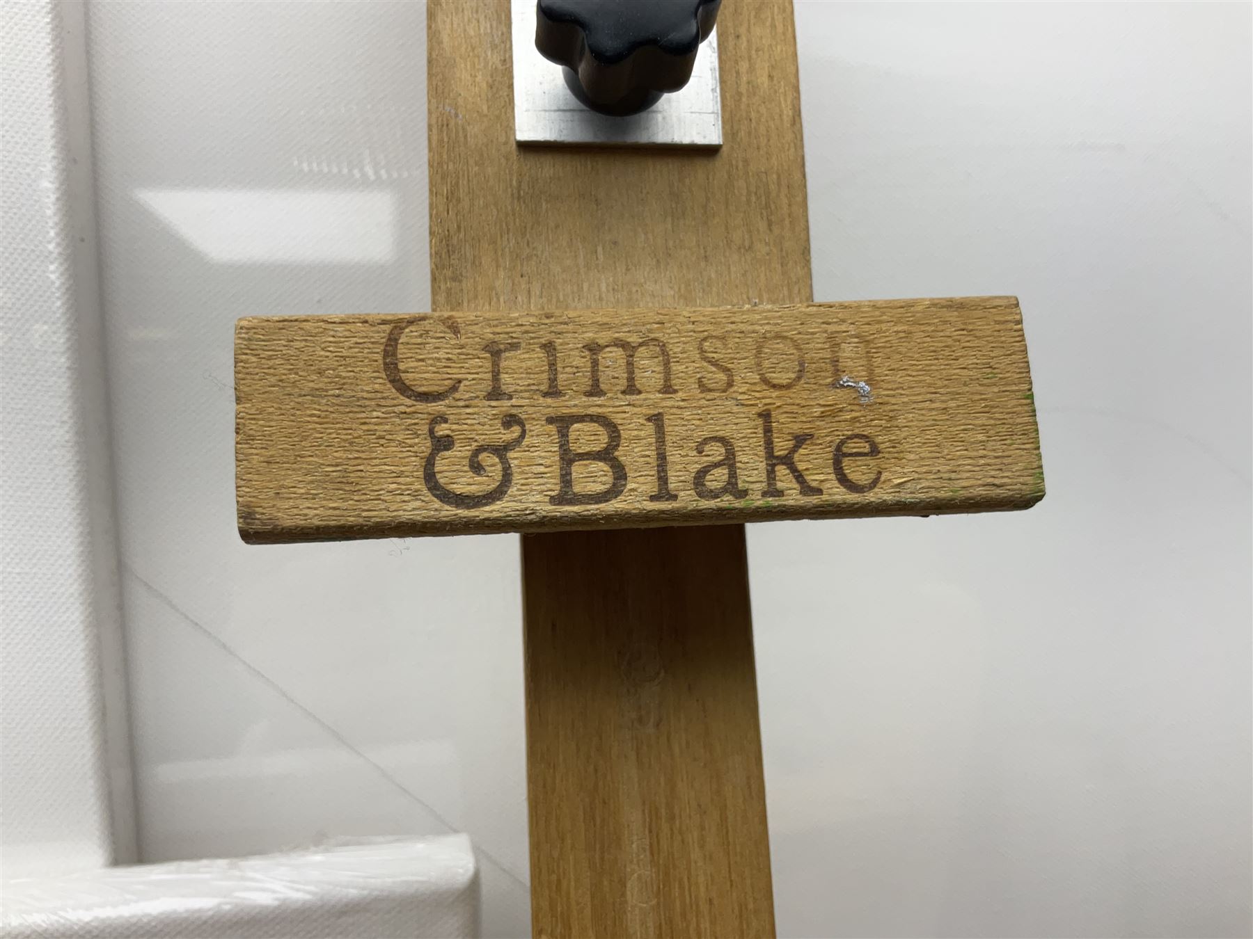 Large quantity of art supplies and equipment to include Crimson & Blake easel, tabletop easel, two large Winsor & Newton canvases and further smaller canvanses, sketchpads, paints etc