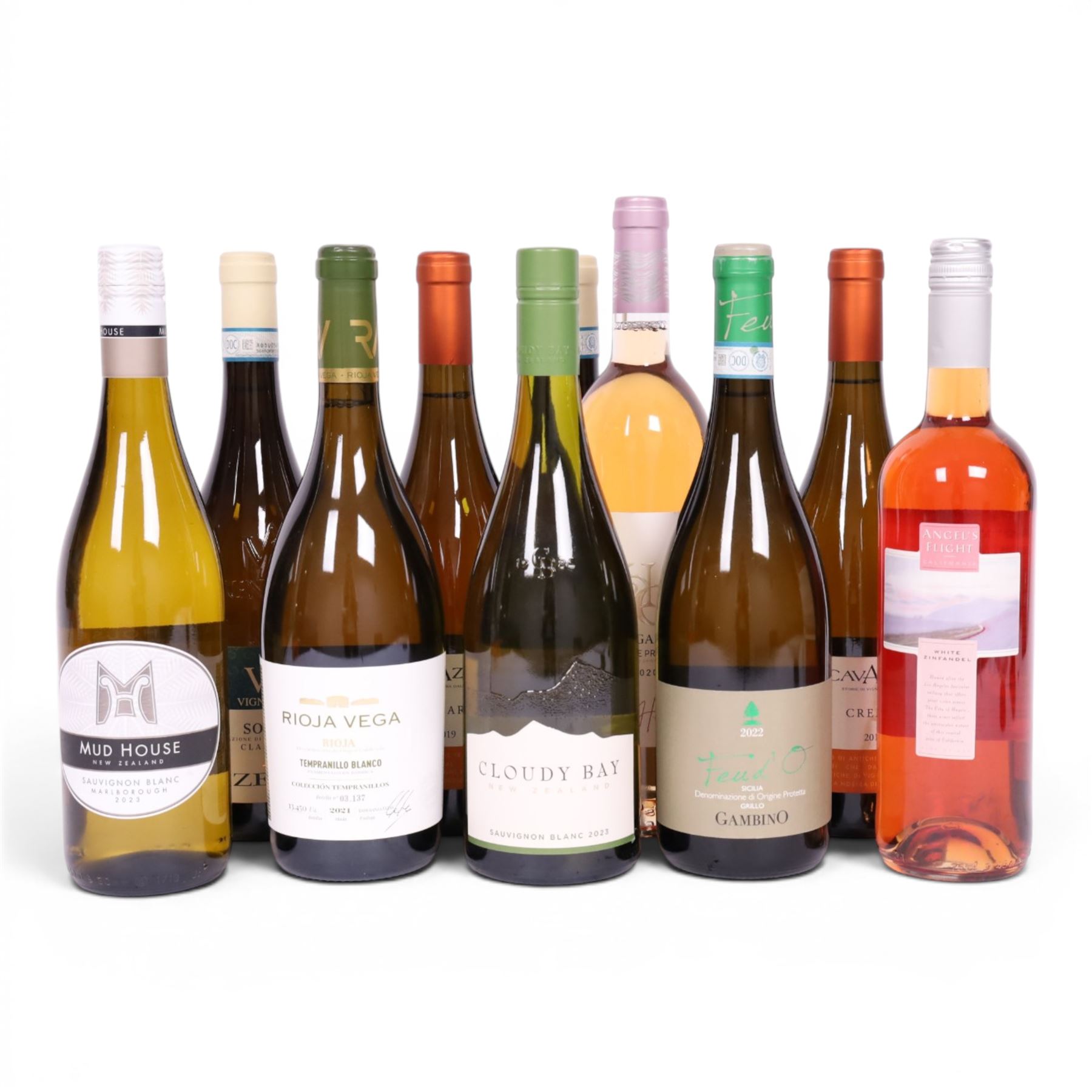 Mixed wine, including Henri Gaillard 2020 Cotes De Provence, Rioja Vega Tempranillo Blanco, Mud House 2023 Sauvignon Blanc etc various contents and proof 