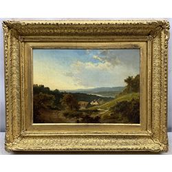 Edmund Henry Niemann (British 1842-1910): View over Cottages to a Distant River, oil on canvas signed 24cm x 34cm 
Notes: Niemann was the son of noted landscape painter Edmund John Niemann (1813-1876).