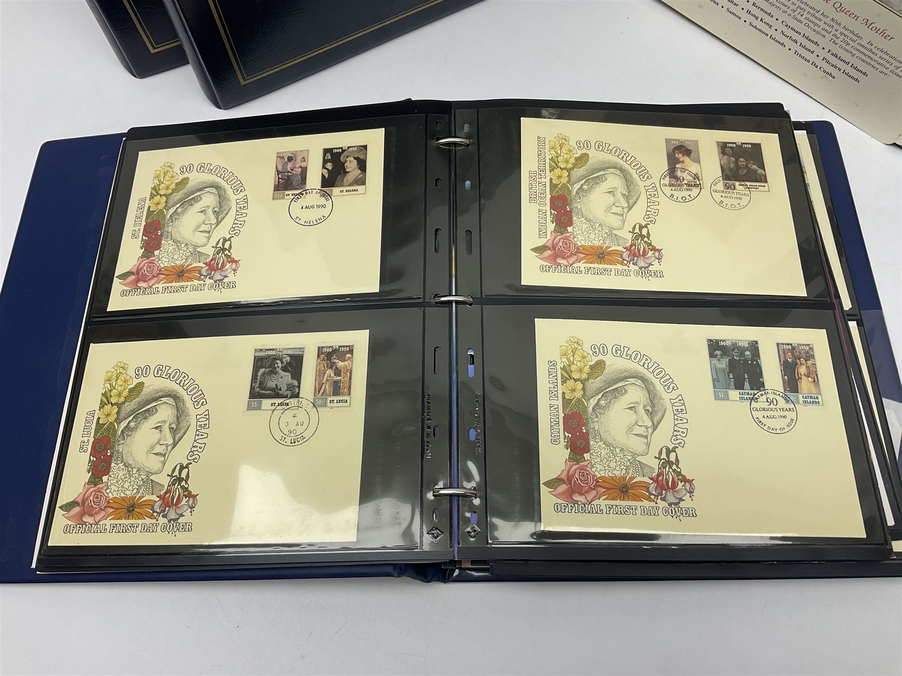 Commemorative stamps mostly relating to the Royal Family and Royal events, including Grenadines of St Vincent, Cayman Islands, Sierra Leone etc, housed in five 'The Royal Family' ring binder albums