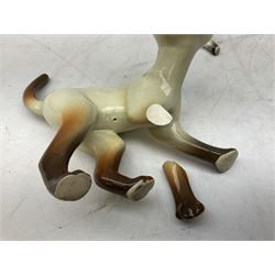 Sylvac blue rabbit no. 1067, green horse no. 1334, jug with squirrel handle no. 1958 (a/f), Royal Doulton dog figure, and other ceramics in one box