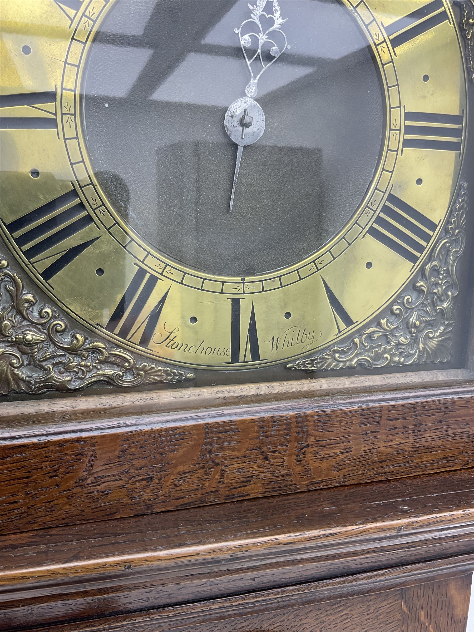 Oak cased mid18th century longcase clock with a four pillar 30hour