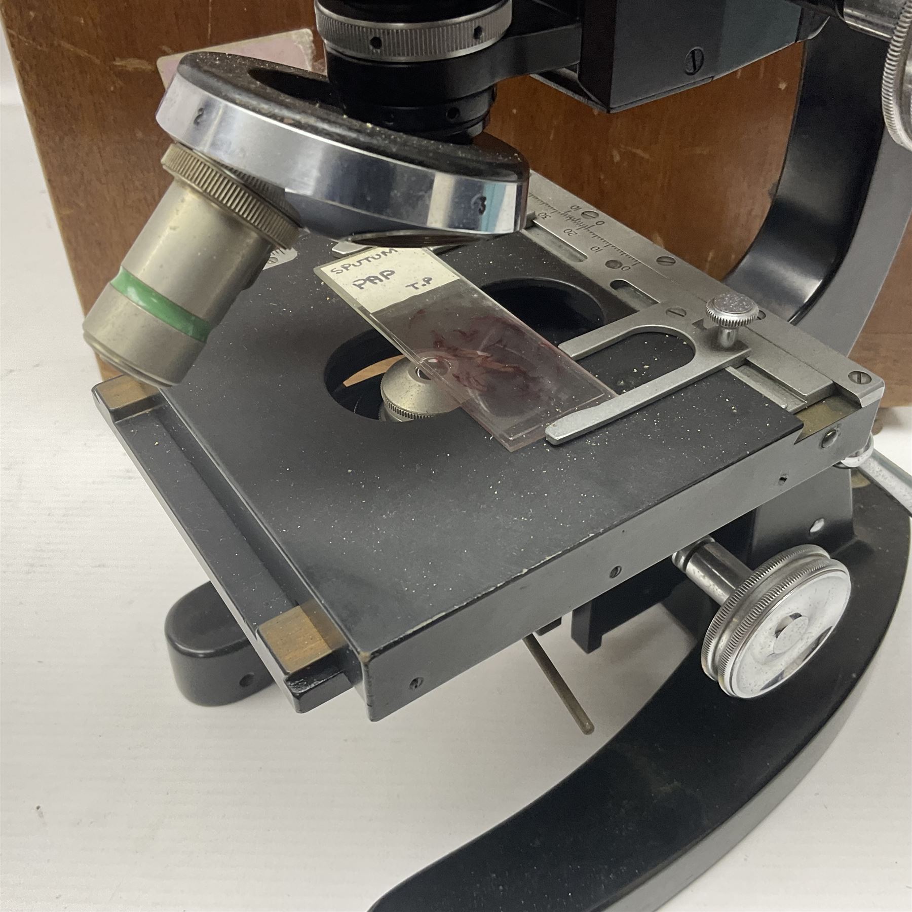 20th century W. Watson & Sons binocular microscope no 98191, in original box, together with W. Watson & Sons Kima microscope no 107846, in original box and Cooke Troughton & Simms binocular microscope no 467926