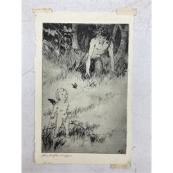 Alexander Brantingham Simpson (British fl.1904-1931): Collection of nine drypoint etchings, variously signed in pencil and in the plates, max 17cm x 28cm (9) (unframed)