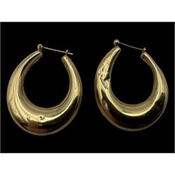 Pair of 14ct gold hoop earrings, stamped 14K