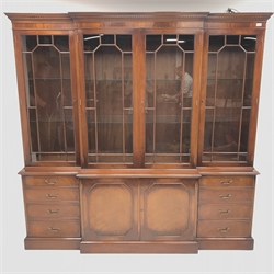 Wade Georgian style mahogany breakfront 